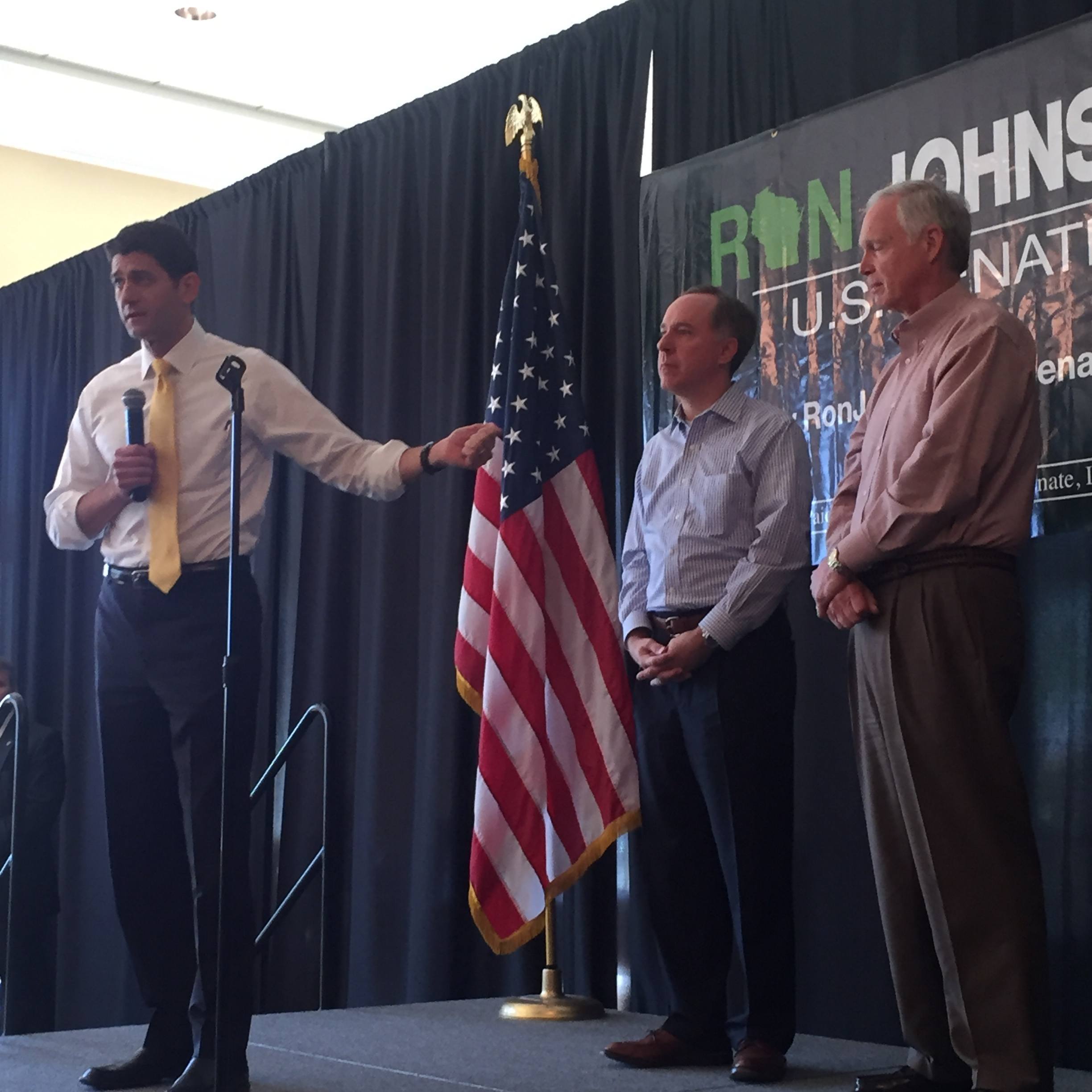 #RonOnTheRoad: Ron Johnson and Paul Ryan at a Rally in Burlington, WI
