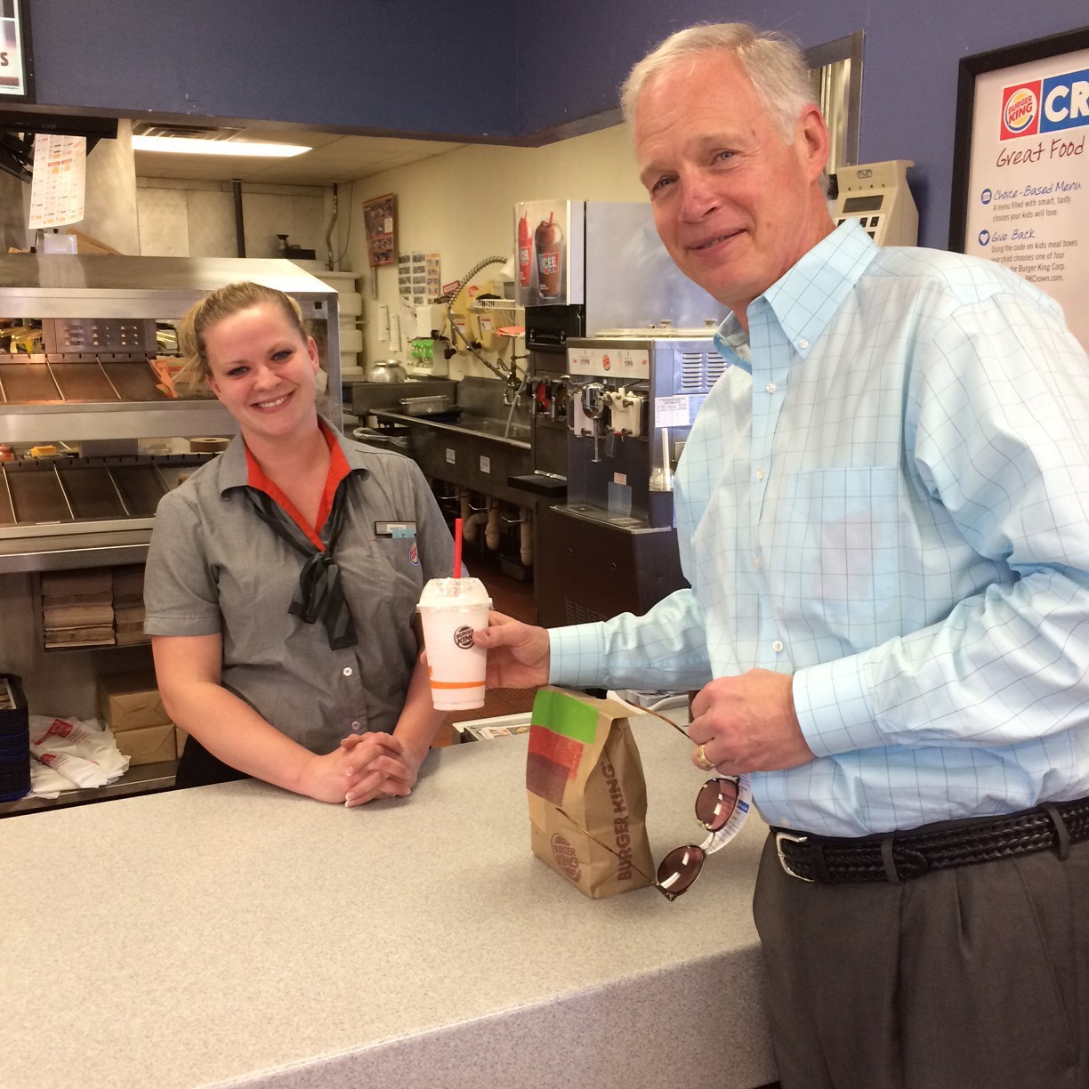 Ron Johnson #SnackTime at Burger King in Bonduel